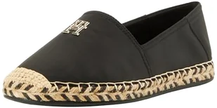 Tommy Hilfiger Damskie TH satynowe płaskie espadryle, czarne, 39 EU, Czarny, 39 EU - Espadryle damskie - miniaturka - grafika 1