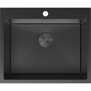 Mexen Solix zlewozmywak stalowy 1-komorowy 600 x 500 mm, czarny - 6408601000-70 - Zlewozmywaki - miniaturka - grafika 1