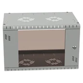 Szafy rack - Szafa wisząca Standard 19" 6U, 350mm, drzwi szklane, szara - miniaturka - grafika 1