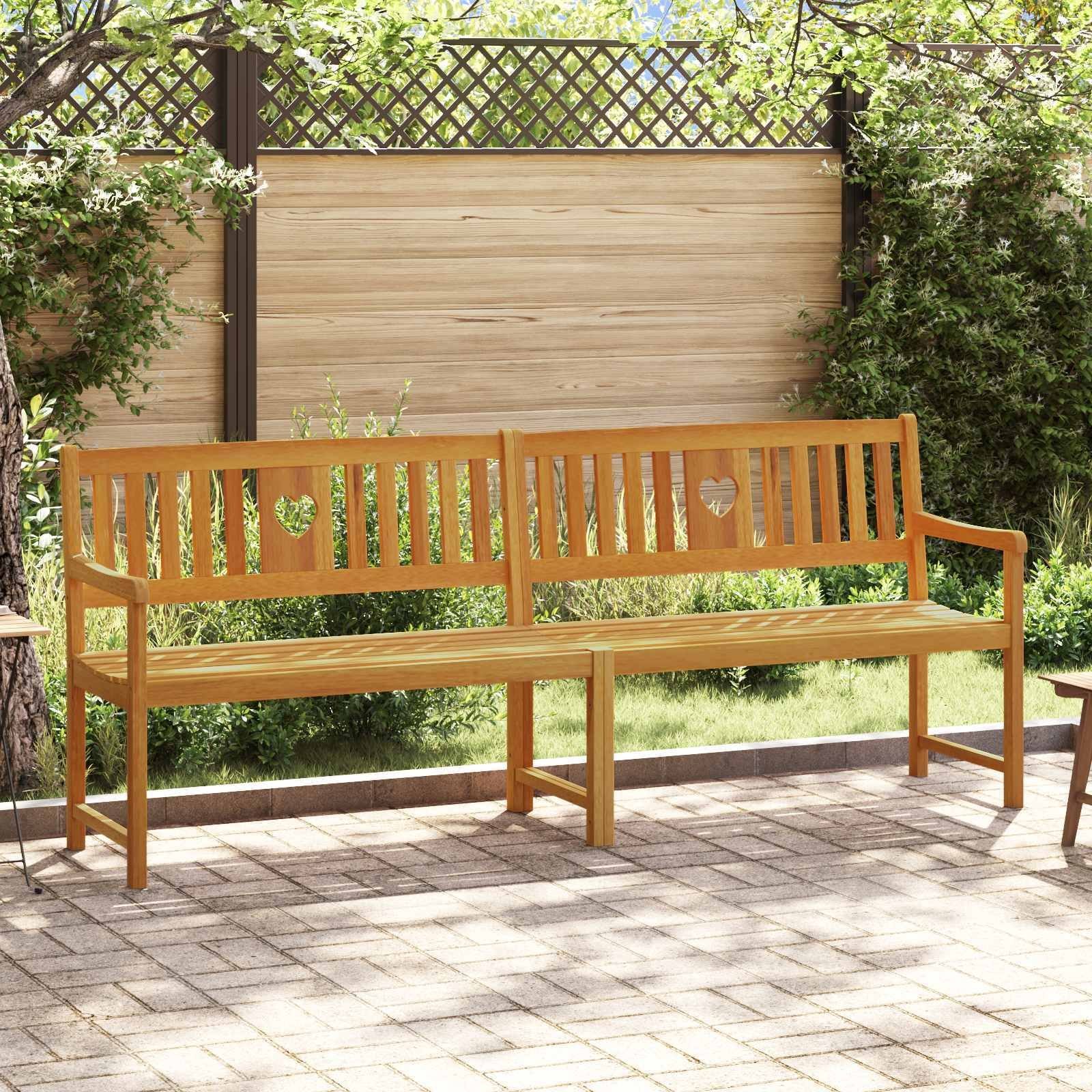 vidaXL Ławka ogrodowa naturalny 220 x 55,5 x 90 cm Lite Drewno Akacji