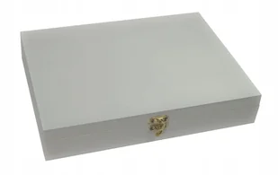 PUDEŁKO DREWNIANE 32X23,5X6,2 cm szkatułka A4 Biała - Pudełka i szkatułki - miniaturka - grafika 1