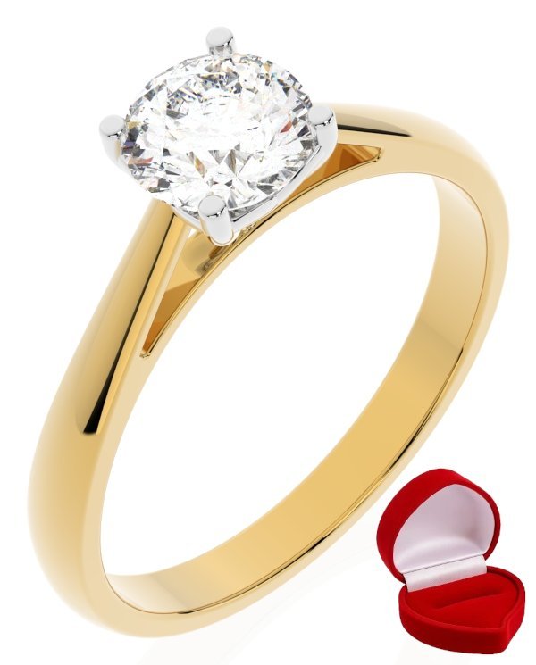 ZŁOTY PIERŚCIONEK ZARĘCZYNOWY 585 14k DIAMENT BRYLANT 0,70 ct R31