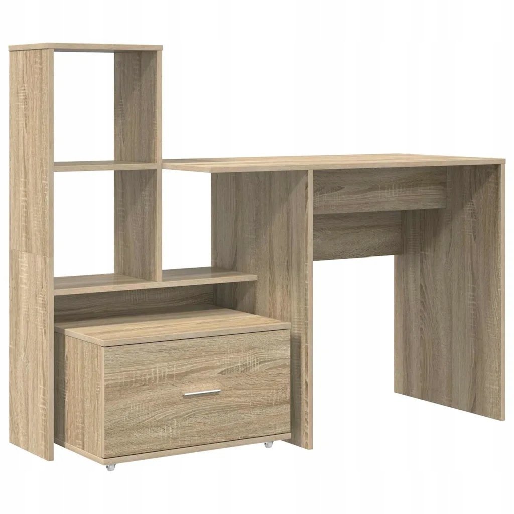 Biurko vidaXL Biurko dąb sonoma 131.5 x 50 x 106.5 cm