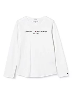 Koszulki dla dziewczynek - Tommy Hilfiger Koszulka dziewczęca Essential L/S, biały, 9 miesi?cy - grafika 1