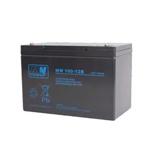 MW Power Akumulator AGM MWP 100-12B 12V 100Ah MWP 100-12B - Akumulatory ogólnego zastosowania - miniaturka - grafika 1