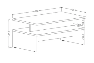 Stolik kawowy Baros 99 - biały / czarny - Ławy i stoliki kawowe - miniaturka - grafika 5