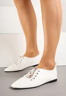 Półbuty damskie - Białe Półbuty ze Sznurowaniem ze Stoperem Julisha - miniaturka - grafika 1