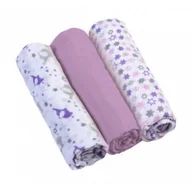 Pieluchy - BabyOno Pieluszki mulinowe z kolorem liliowym 3 szt - miniaturka - grafika 1
