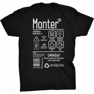 Koszulki męskie - Monter Etykieta Koszulka Prezent Dla Montera - miniaturka - grafika 1