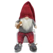Ozdoby bożonarodzeniowe - Skrzat tekstylny z misiem 24 x 50 cm - miniaturka - grafika 1