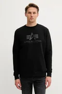 Bluzy męskie - Alpha Industries bluza męska kolor czarny z nadrukiem 146311.515 - miniaturka - grafika 1