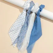 Inne - TEMU 4-Pack Eleganckie Minimalistyczne Niebiesko-Białe Kokardki do Włosów, Jednokolorowe Wstążki do Włosów z Tkaniny do Codziennego Noszenia - miniaturka - grafika 1