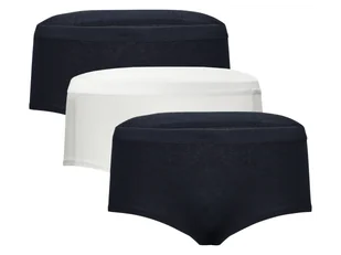 MEXX Majtki hipstery damskie z bawełną, 3 pary (Granatowy/biały, S) - Majtki damskie - miniaturka - grafika 1