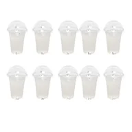 Herbata - 100 sztuk 500 ml Jednorazowe przezroczyste plastikowe kubki z pokrywkami kopuły z otworem Comptiable With Tea Sok owocowy Herbata mleczna z pokrywkami - miniaturka - grafika 1