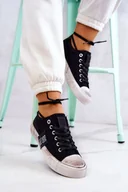 Trampki damskie - Damskie Tenisówki Trampki BIG STAR JJ274354 Czarno-Białe-37 - miniaturka - grafika 1