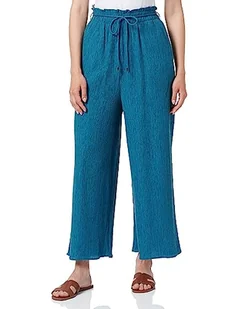 s.Oliver BLACK LABEL Spodnie damskie 7/8, szerokie nogawki, Blue Green, 48 - Spodnie damskie - miniaturka - grafika 1