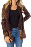 Swetry damskie - Desigual Damski sweter 19WWJFAU6009XS, brązowy, XS, Brązowy, XS - miniaturka - grafika 1
