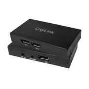 Huby USB - LogiLink Splitter 4K DisplayPort 1.2 CV0090 1xDP->2xDP UHD 3D KKLKKUBV0350 - miniaturka - grafika 1