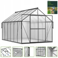 Szklarnie ogrodowe - Szklarnia Ogrodowa Poliwęglan Duża Slide-In 370x244cm Czarna UV - miniaturka - grafika 1