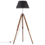 Lampy stojące - VidaXL Lampa podłogowa na trójnogu, brązowo-czarna, tek, 141 cm 288079 - miniaturka - grafika 1