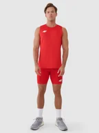 Spodnie sportowe męskie - 4F Legginsy krótkie treningowe męskie - czerwone L - miniaturka - grafika 1