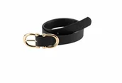 Akcesoria jeździeckie - Pikeur Pasek do spodni FAUX LEATHER SS22 - black/gold - miniaturka - grafika 1