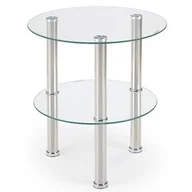 Ławy i stoliki kawowe - Bezbarwna Okrągła Ława Szklana 140 Cm C0-B60 - miniaturka - grafika 1