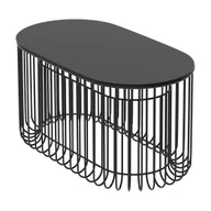 Stoły ogrodowe - Stolik Kawowy Metalowy Czarny 58X45X40Cm - miniaturka - grafika 1