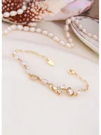 Bransoletki - L'Atelier de Gaia Pozłacana bransoletka z perłami - miniaturka - grafika 1