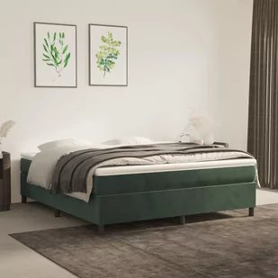 Lumarko Łóżko kontynentalne, ciemnozielona, 180x200 cm, obite aksamitem - Łóżka - miniaturka - grafika 1