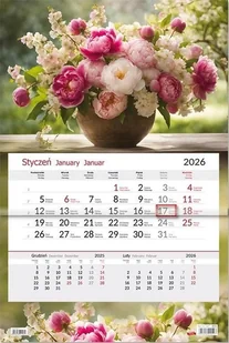 Kalendarz 2026 jednodzielny Kwiaty - kalendarz - Kalendarze - miniaturka - grafika 1