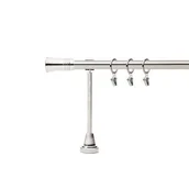 Karnisze - Karnisz pojedynczy metalowy Cylinder 19 mm 240 cm srebrny - miniaturka - grafika 1