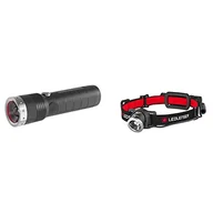Latarki - Ledlenser 500844 MT14 latarka do ładowania, 3,7 V, czarna, jeden rozmiar & Ledlenser H8R Latarka czołowa LED, ładowany akumulator litowy typu 18650, 600 lumenów - miniaturka - grafika 1