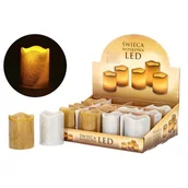 Świece - Świeczka dekoracyjna LED 9 cm srebrna/złota - miniaturka - grafika 1