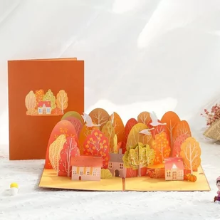 Kartka Pocztowa Okolicznościowa 3D Pop-up Pory Roku - Jesień - Kartki okolicznościowe i zaproszenia - miniaturka - grafika 1