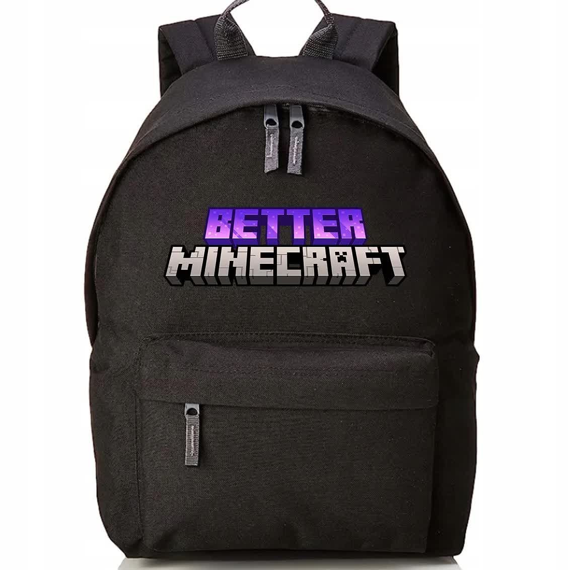 Plecak Szkolny Czarny Do Szkoły BETTER MINECRAFT Filmowe Bajkowe Top Wzory