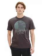 Koszulki męskie - T-shirt męski TOM TAILOR z nadrukiem fotograficznym wykonany z bawełny, 10899-Szary asfalt, M - miniaturka - grafika 1