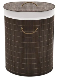 Bambusowy owalny pojemnik na pranie Moira 3X - ciemnobrązowy - Kosze na bieliznę Bambusowy owalny pojemnik na pranie Moira 3X - ciemnobrązowy - Kosze na bieliznę - miniaturka - grafika 1
