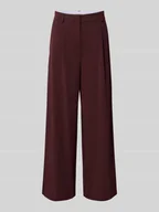 Spodnie damskie - Spodnie materiałowe z wpuszczanymi kieszeniami w stylu francuskim - miniaturka - grafika 1