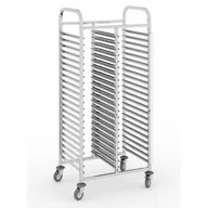 Wózki na żywność - B2B Partner Wózek ze stali nierdzewnej na pojemniki gastronomiczne, 2 x 15 poziomów, GN 1/1, 1700x740x550 mm 434083 - miniaturka - grafika 1