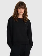 Bluzy damskie - 4F Bluza dresowa nierozpinana bez kaptura damska - czarna XXL - miniaturka - grafika 1