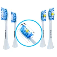 Końcówki do szczoteczek elektrycznych - 4x Końcówki do Oravio Tern Falcon Robin Daily & Advanced Sensitive White - Białe Zamiennik - miniaturka - grafika 1
