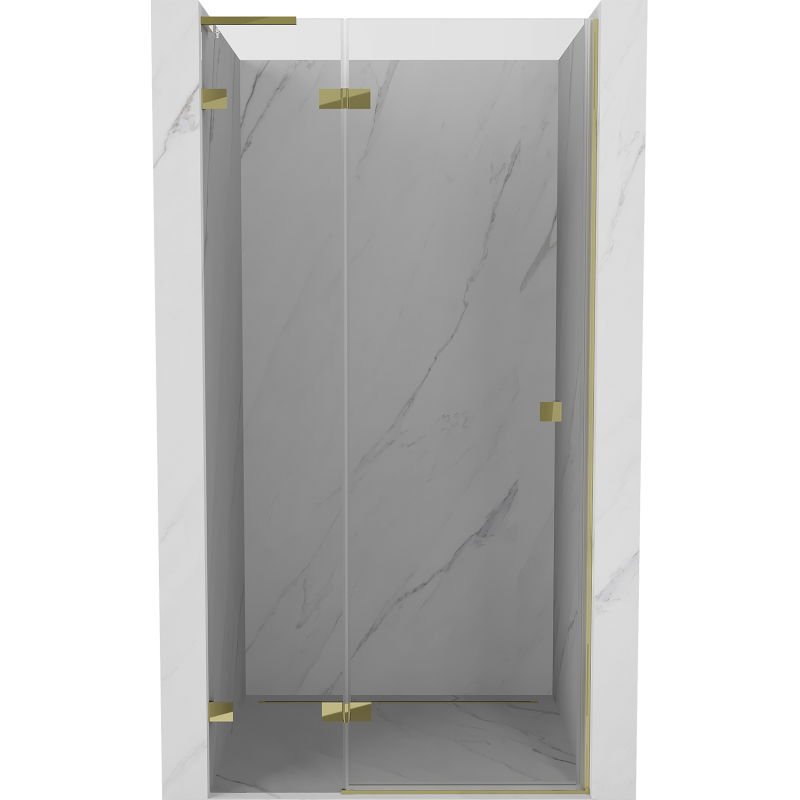 Mexen Lunar L drzwi prysznicowe uchylne lewe 70 cm, transparent, złote - 834L-070-000-50-00-L