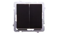 Wyłączniki światła i elektryczne - LEDart schodowy + 1-biegunowy, Ospel SONATA ŁP-9R/m/33, bez ramki, kolor czarny metalik - miniaturka - grafika 1