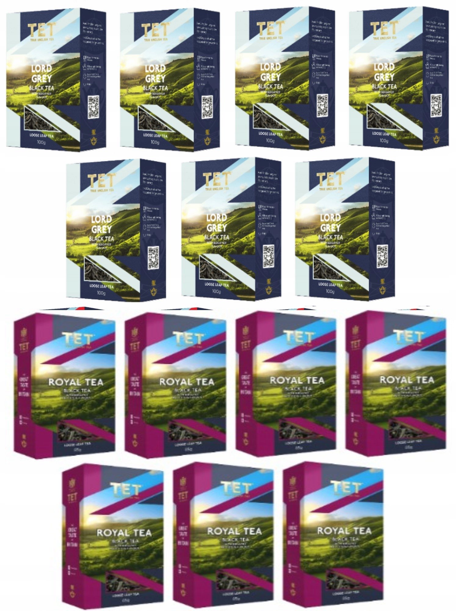 TET 7x LORD GREY 7x British Empire Herbata Czarna Liściasta 100 g