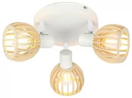 Lampy sufitowe - Candellux Lampa sufitowa reflektorek ATARRI PLAFON 3X25W E14 BIAŁY+DREWNO 98-68118 - miniaturka - grafika 1