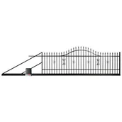 Ogrodzenia - Brama przesuwna Tytus ocynk RAL9005 500 x 120 - 150 cm z automatem lewa - miniaturka - grafika 1