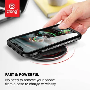 Crong PowerSpot Fast Wireless Charger – Bezprzewodowa ładowarka Qi 15W USB-C (Shadow Black) - Ładowarki do telefonów - miniaturka - grafika 11