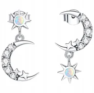 Kolczyki - KOLCZYKI srebrne S925 KSIĘŻYC I GWIAZDA sztyft ks068 - miniaturka - grafika 1
