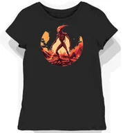 Koszulki i topy damskie - Koszulka damska czarna z nadrukiem czerwonego kosmity M - miniaturka - grafika 1